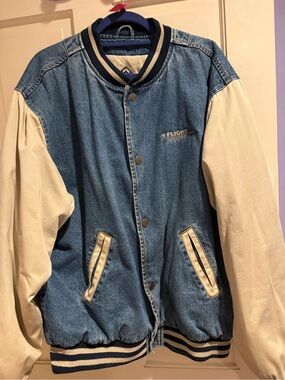 Denim and Cream Varsity Jacket